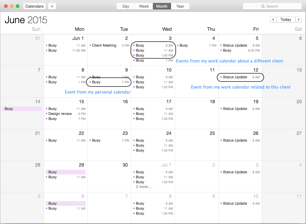 Calendar screenshot